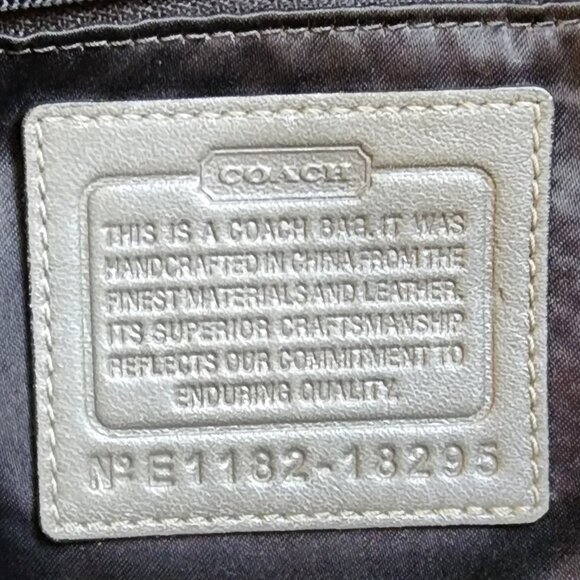 COACH E1182-18295 Signature Kristen Silver/Gray Embroidered Canvas Shoulder Bag - Picture 14 of 16